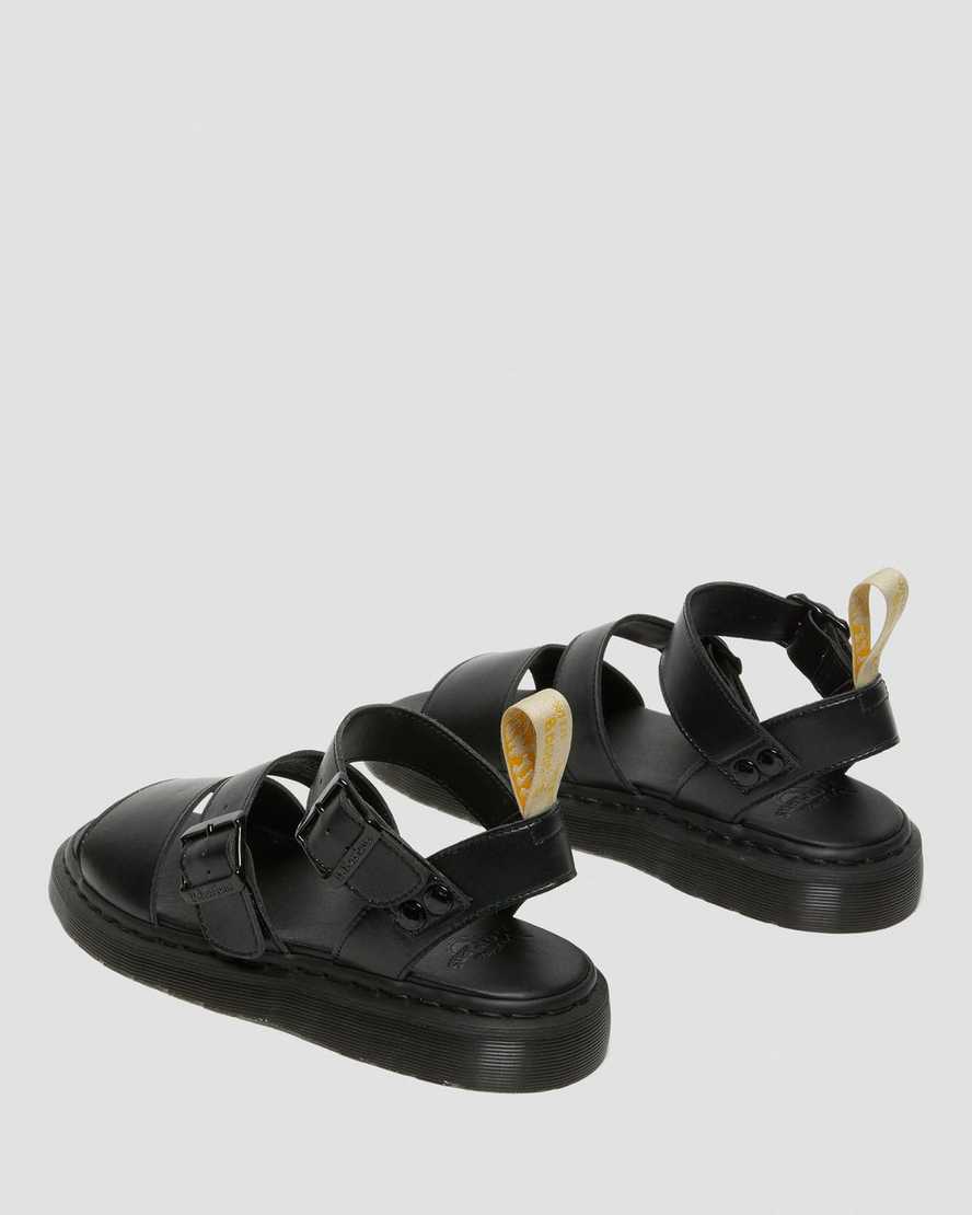 svarta dr martens gryphon gladiatorsandaler för dam