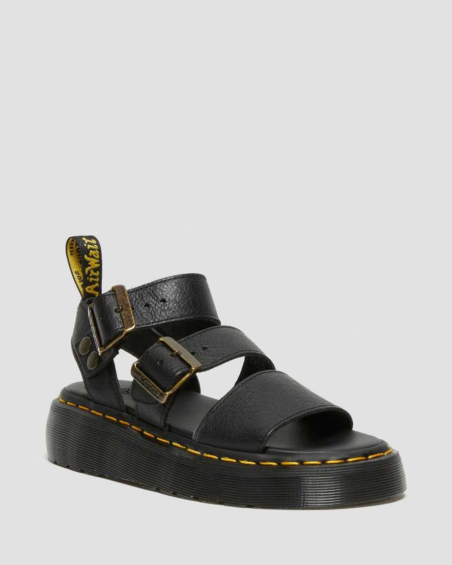 svarta dr martens gryphon platform gladiatorsandaler för dam