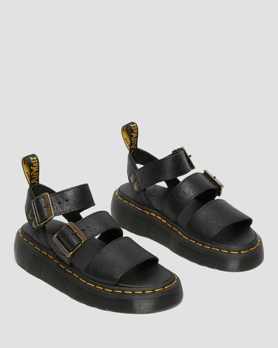 svarta dr martens gryphon platform gladiatorsandaler för dam