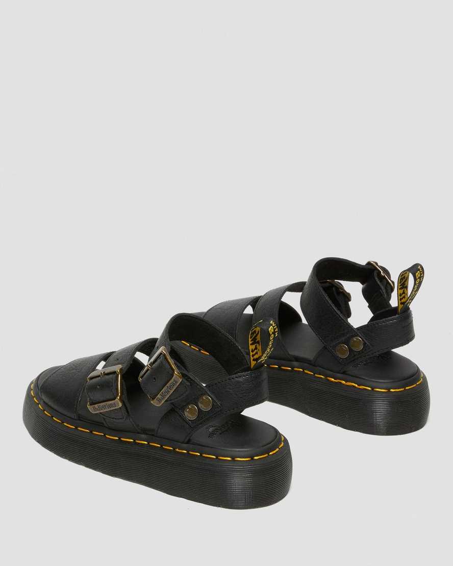 svarta dr martens gryphon platform gladiatorsandaler för dam