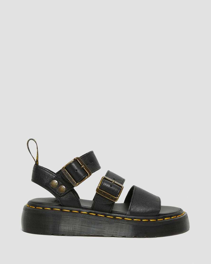 svarta dr martens gryphon platform gladiatorsandaler för dam