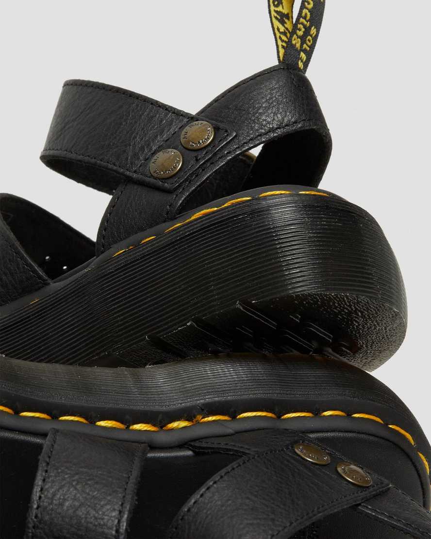 svarta dr martens gryphon platform gladiatorsandaler för dam