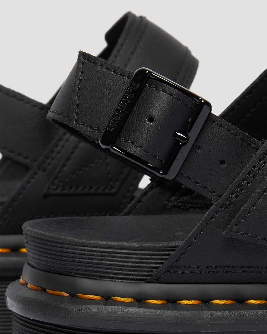 svarta dr martens voss strap dam platåsandaler