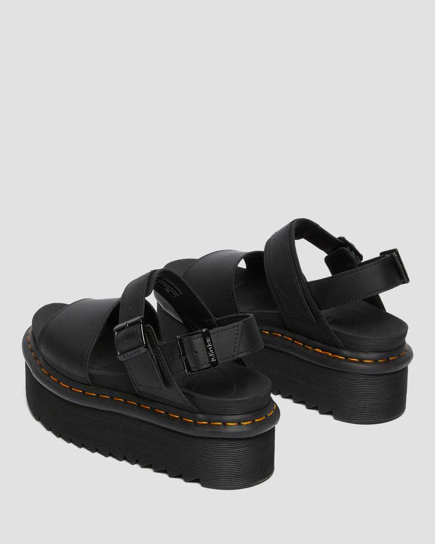 svarta dr martens voss strap dam platåsandaler