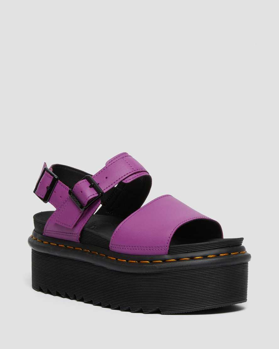 lila dr martens voss strap dam platåsandaler