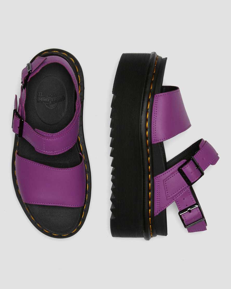 lila dr martens voss strap dam platåsandaler