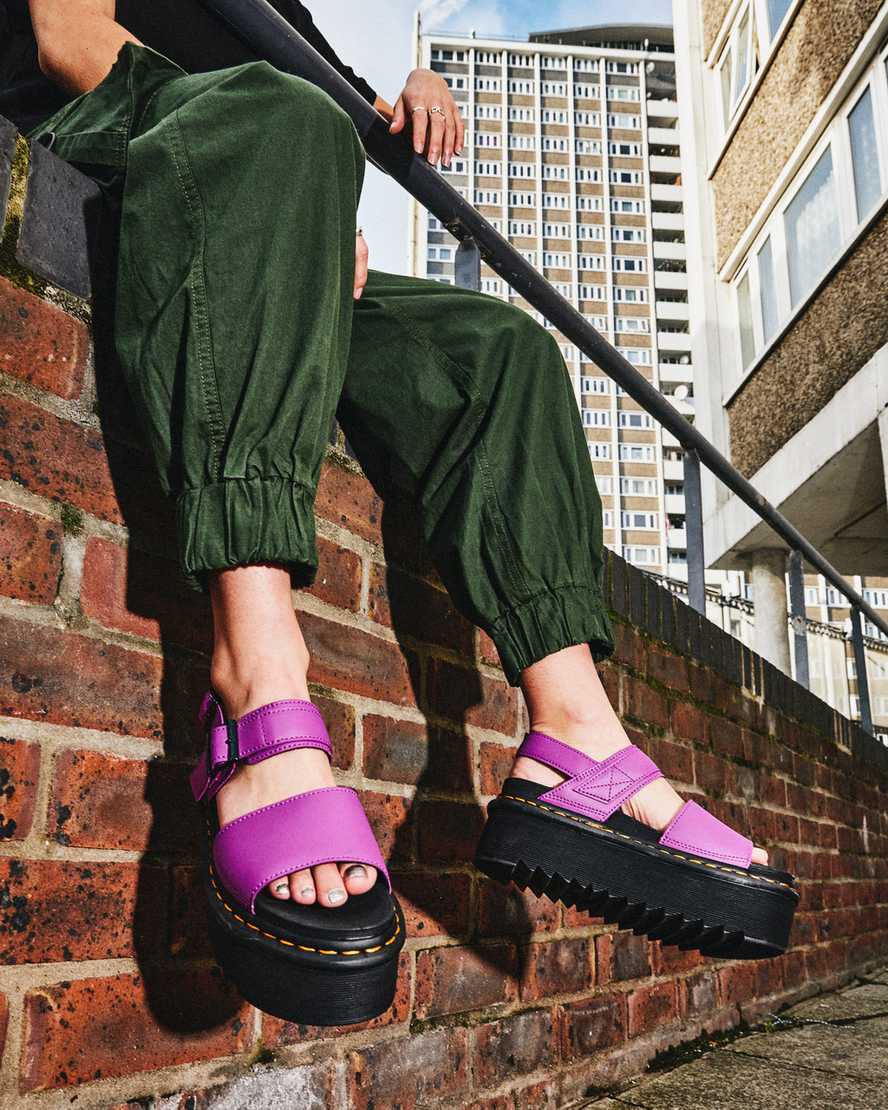 lila dr martens voss strap dam platåsandaler