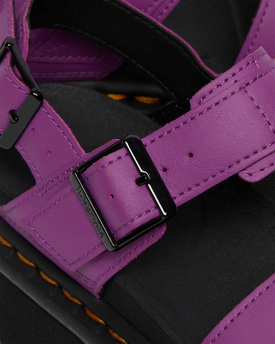 lila dr martens voss strap dam platåsandaler