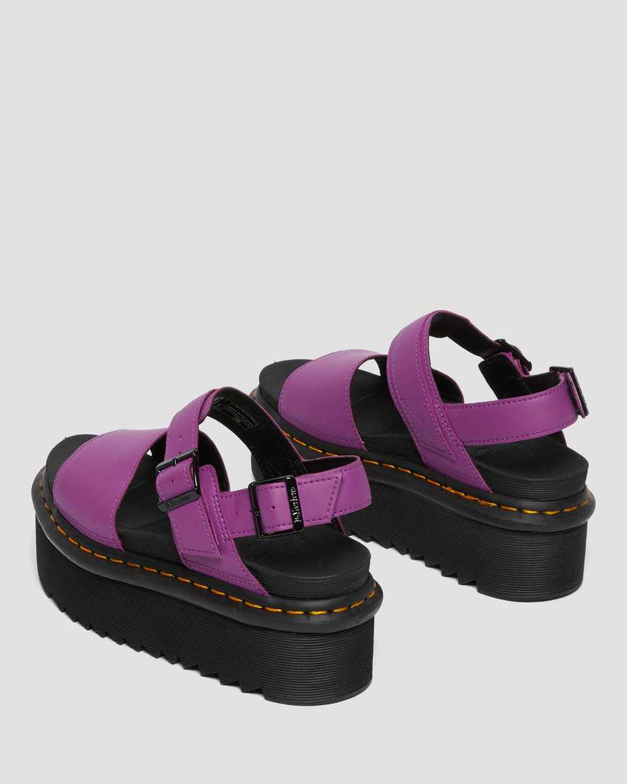 lila dr martens voss strap dam platåsandaler