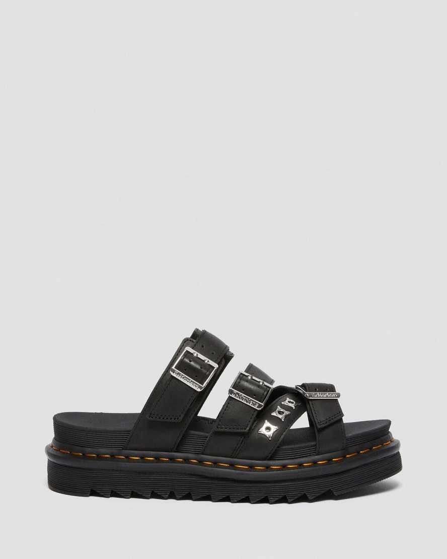 svarta dr martens ryker ii hardware strap damsandaler