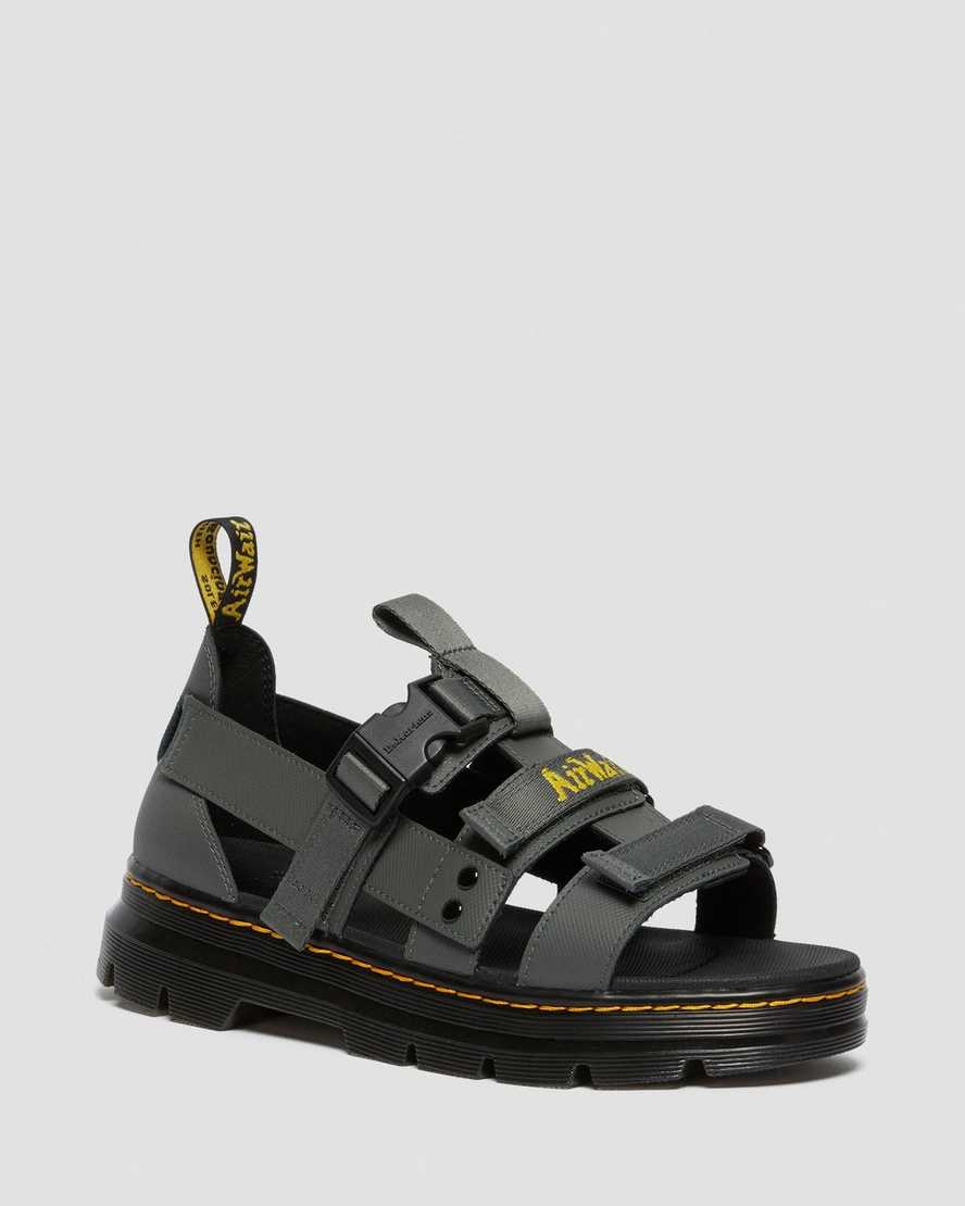 grå dr martens pearson webbing damsandaler