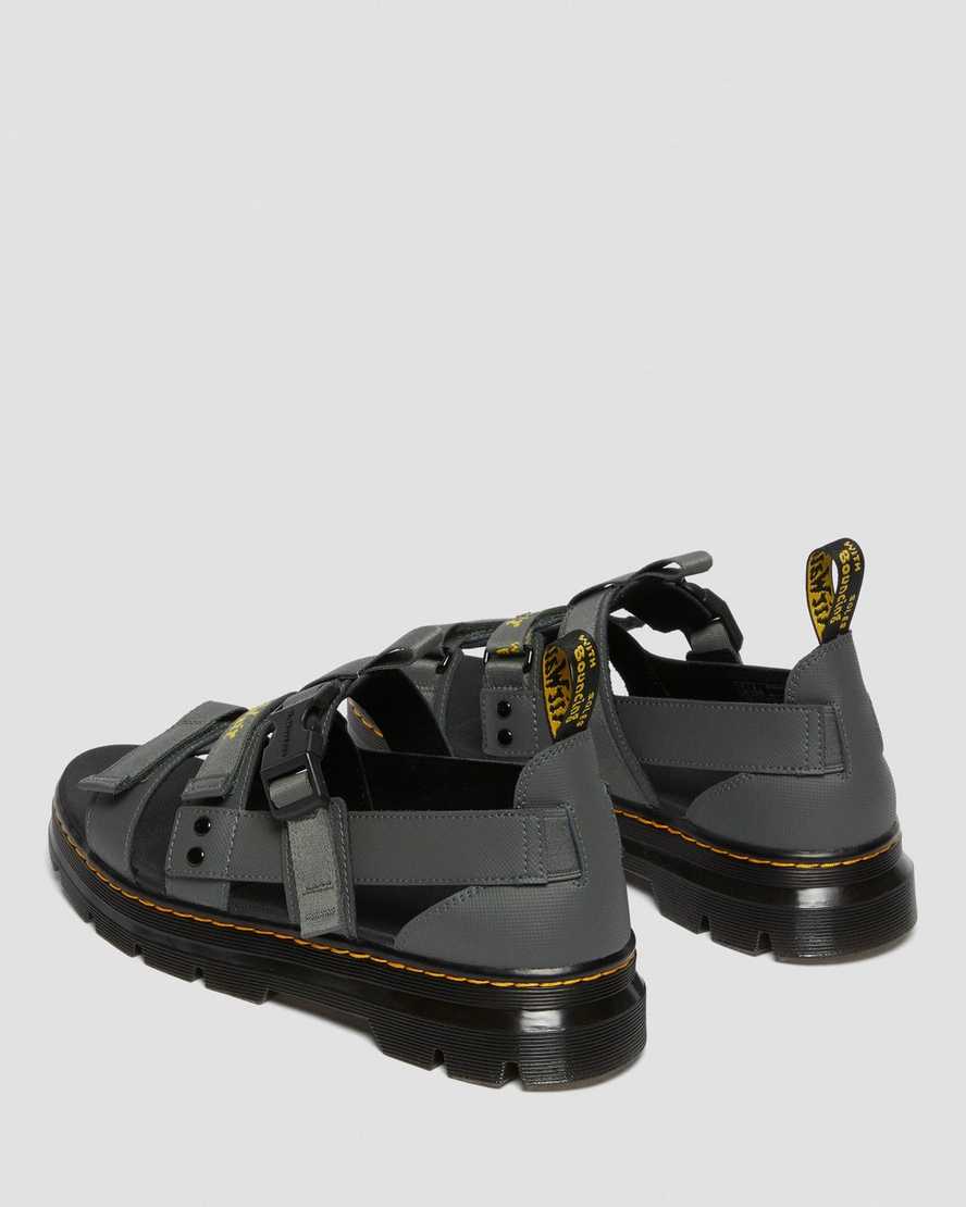 grå dr martens pearson webbing damsandaler