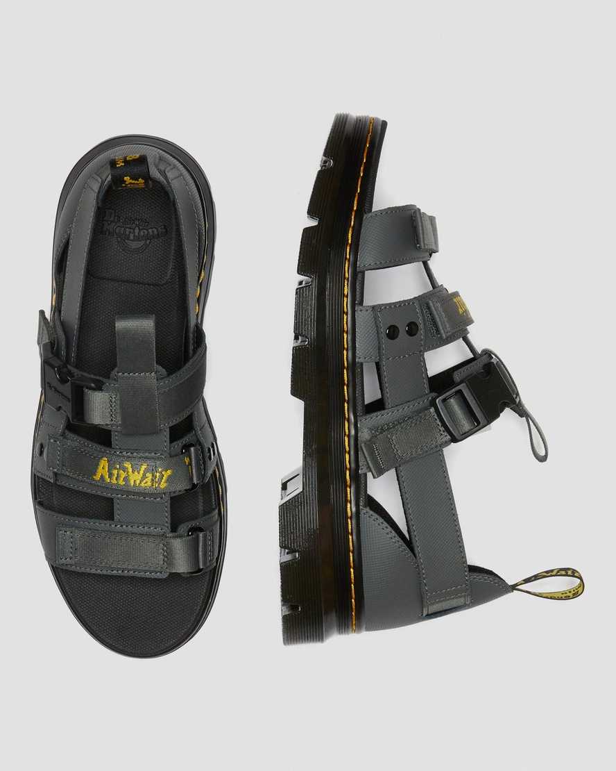 grå dr martens pearson webbing damsandaler