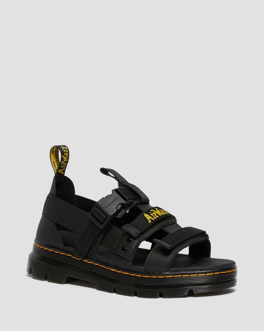 svarta dr martens pearson webbing damsandaler