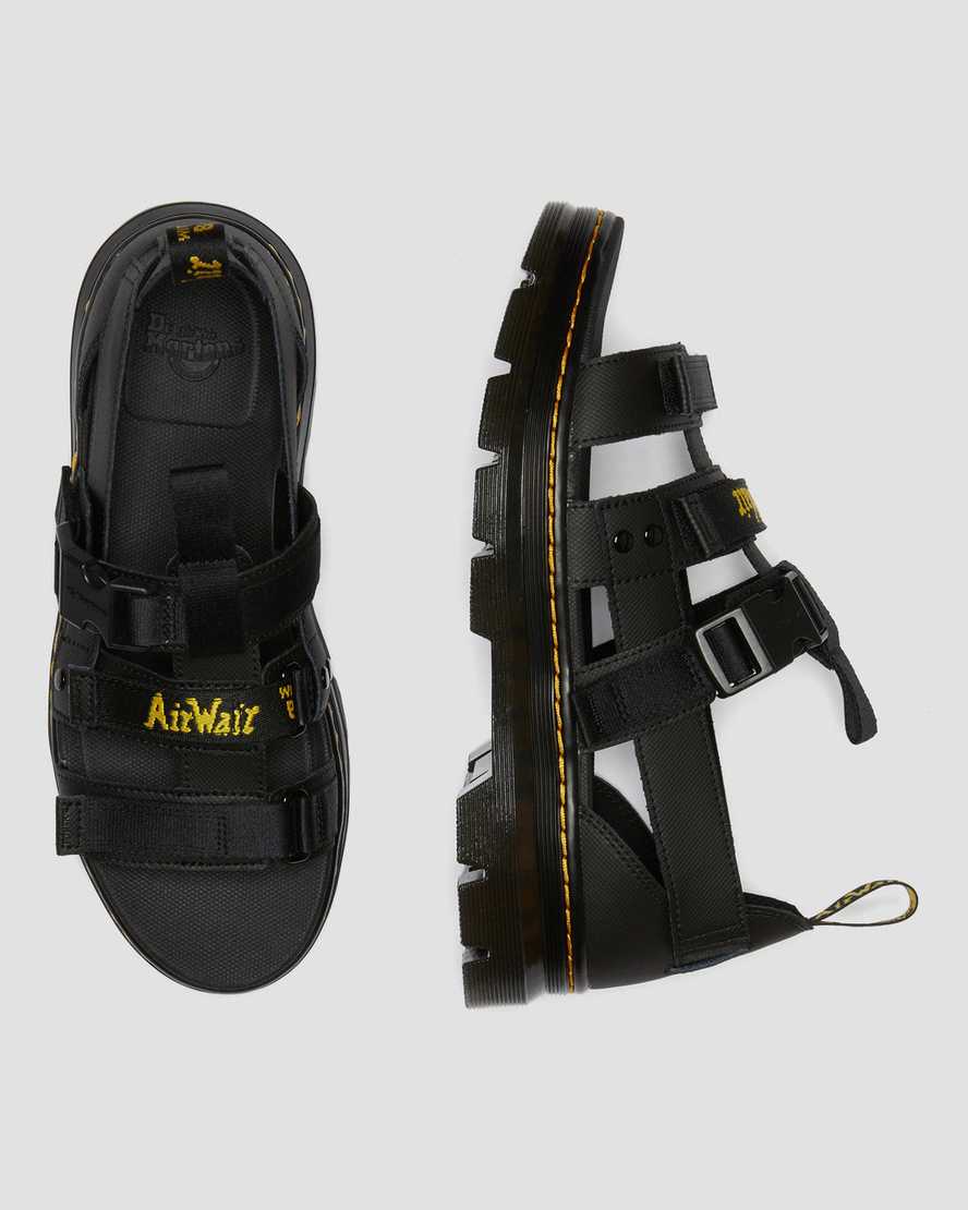svarta dr martens pearson webbing damsandaler