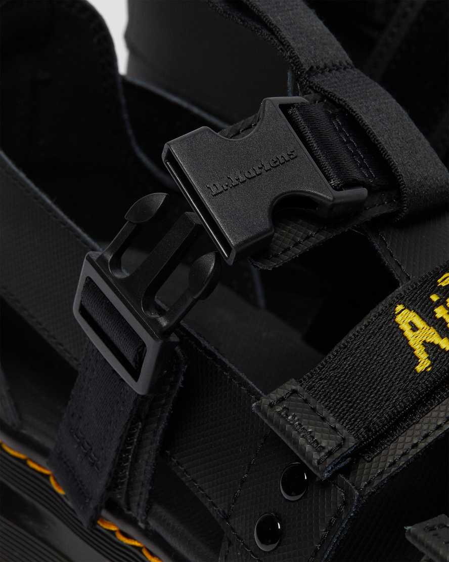 svarta dr martens pearson webbing damsandaler