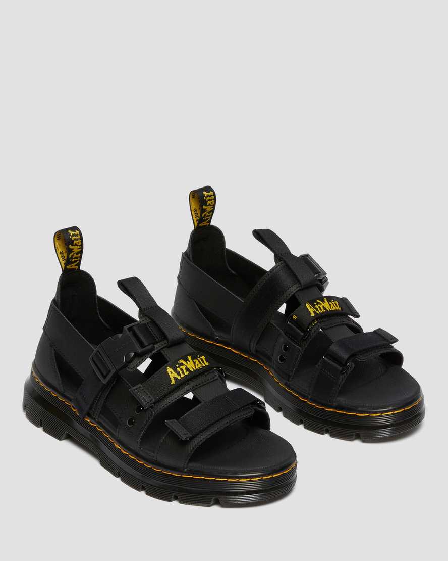 svarta dr martens pearson webbing damsandaler