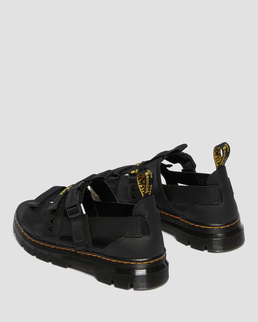 svarta dr martens pearson webbing damsandaler