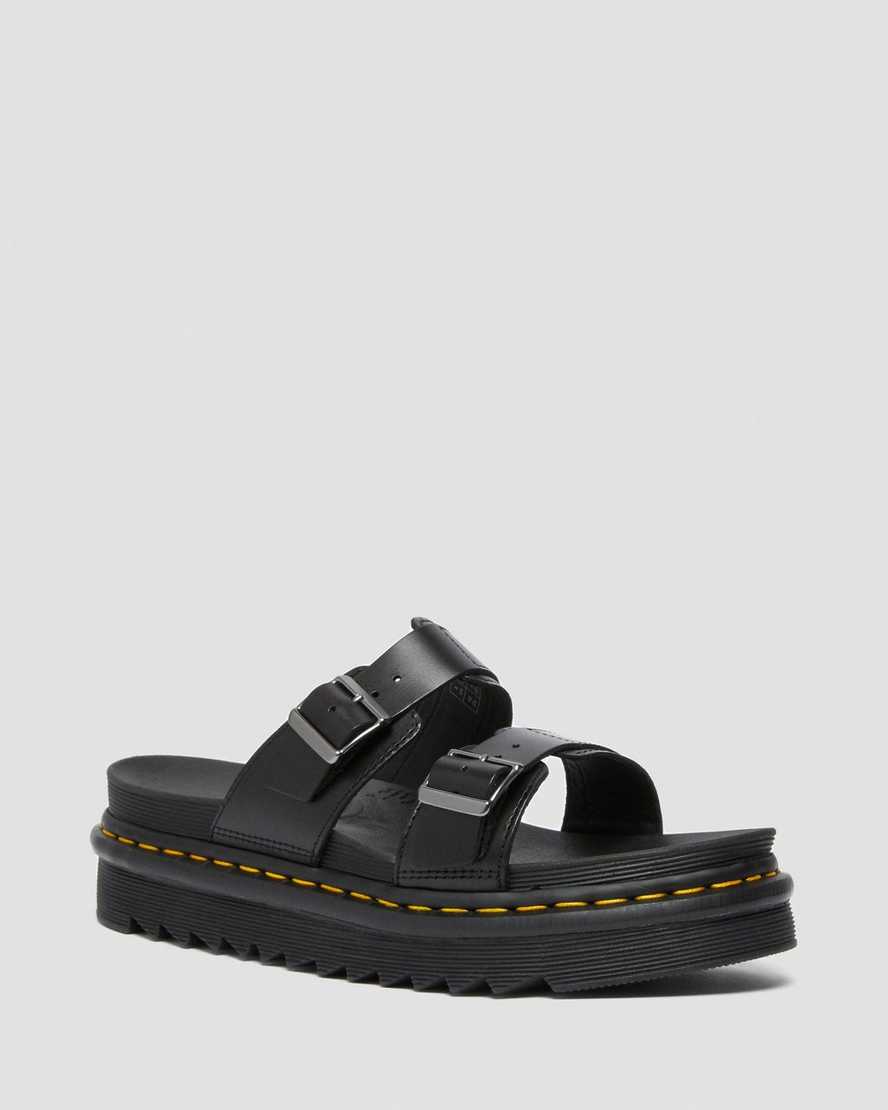 svarta dr martens myles brando buckle damsandaler