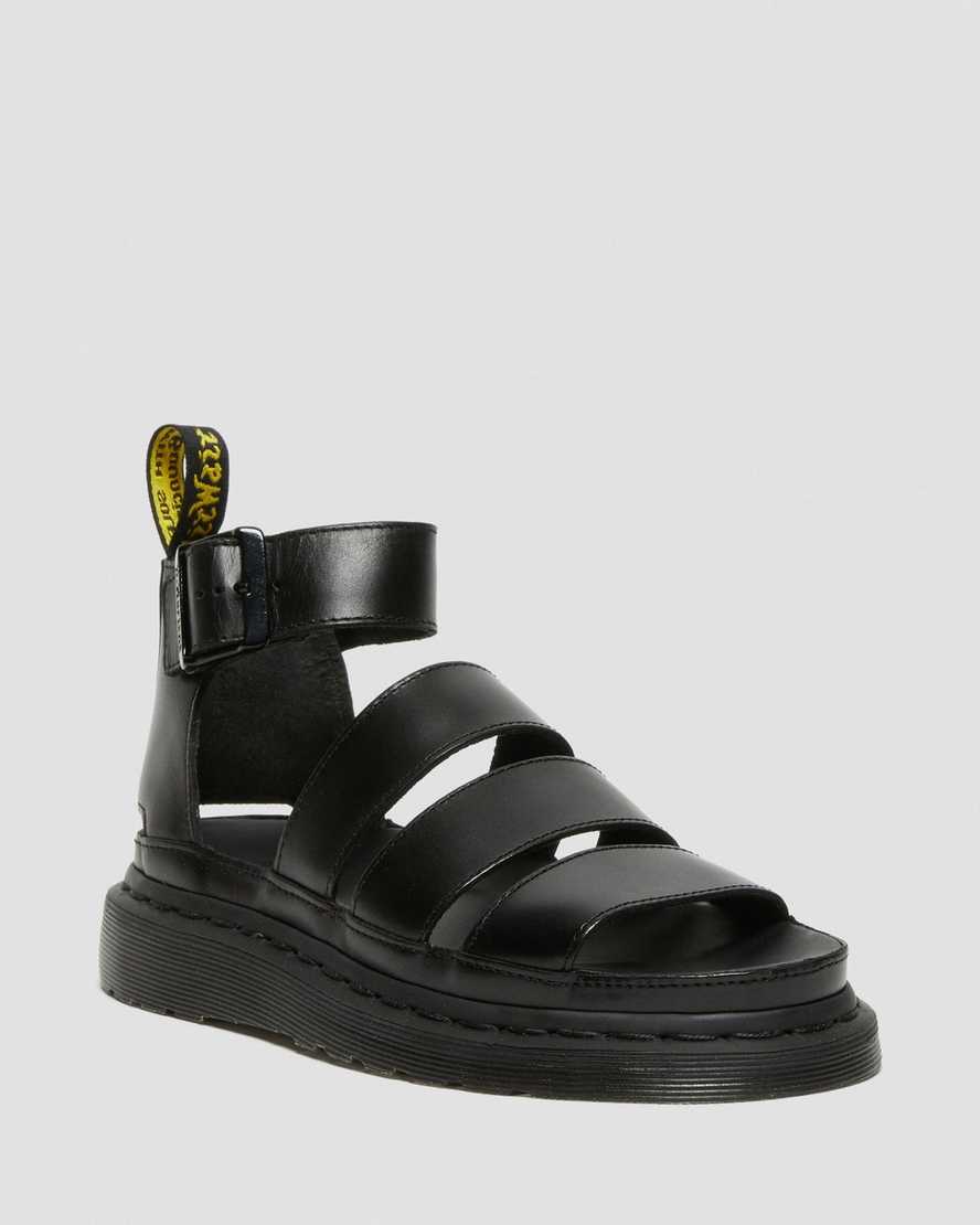 svarta dr martens clarissa ii damsandaler med rem