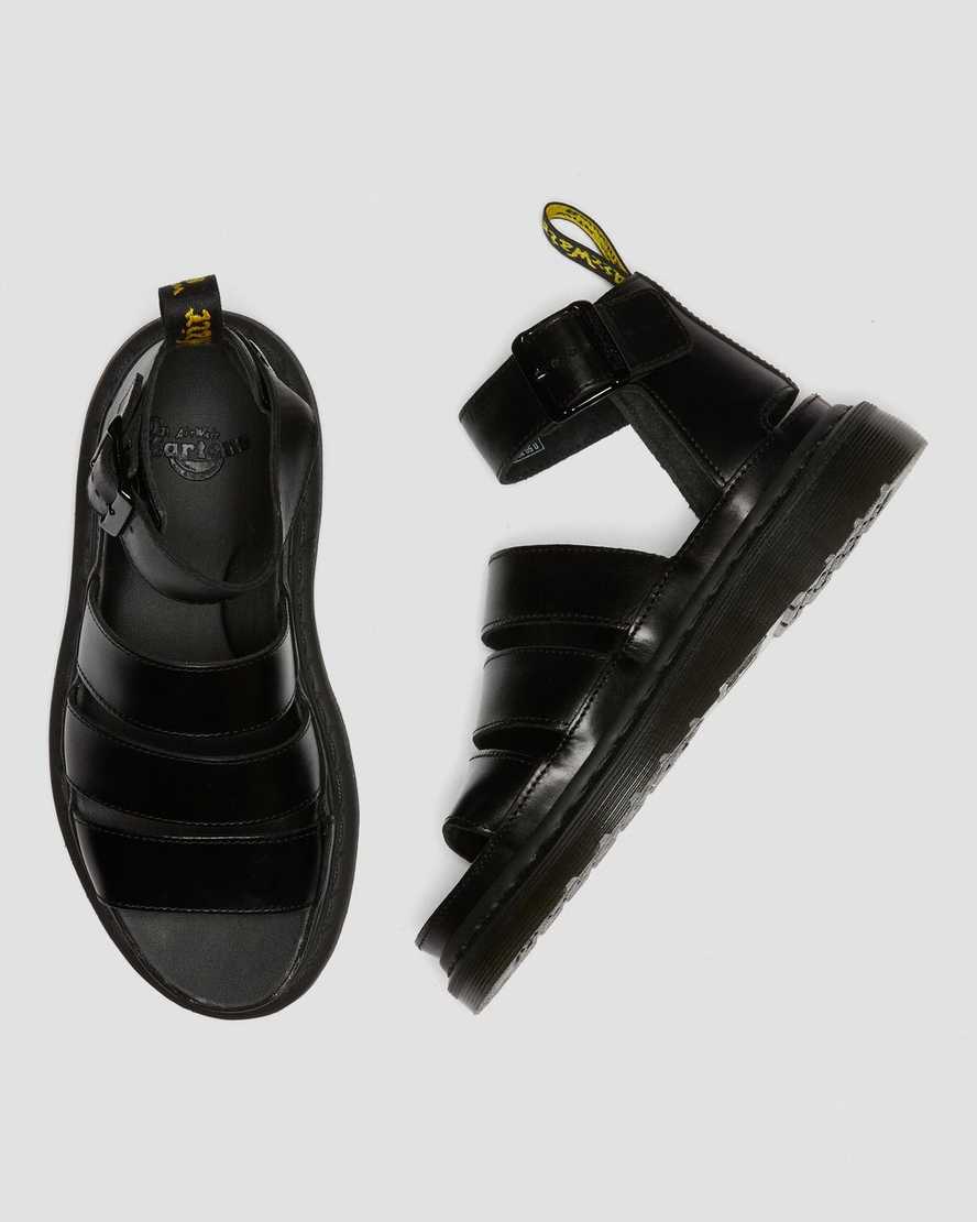 svarta dr martens clarissa ii damsandaler med rem