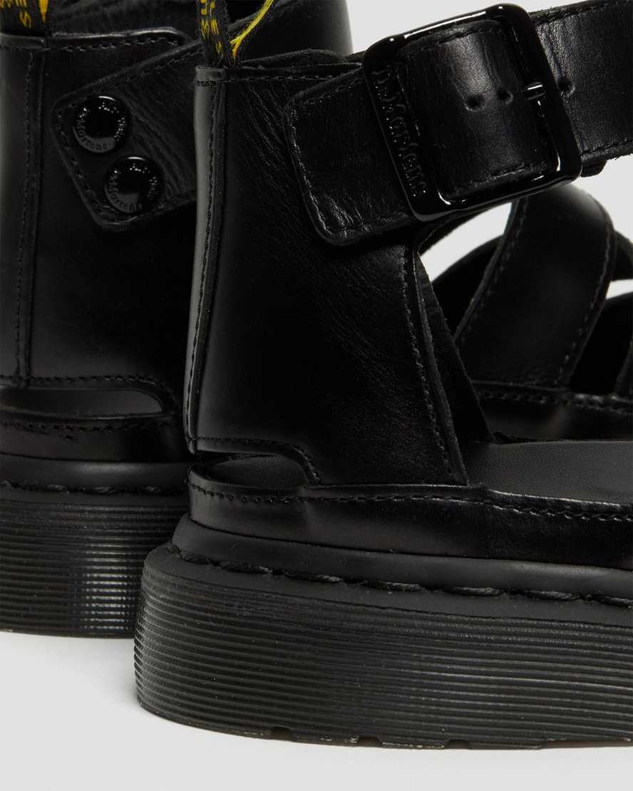 svarta dr martens clarissa ii damsandaler med rem