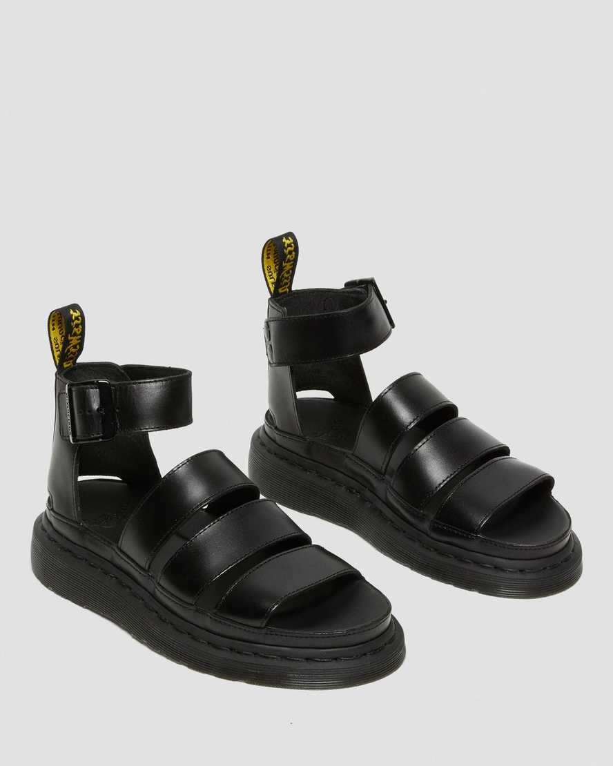 svarta dr martens clarissa ii damsandaler med rem