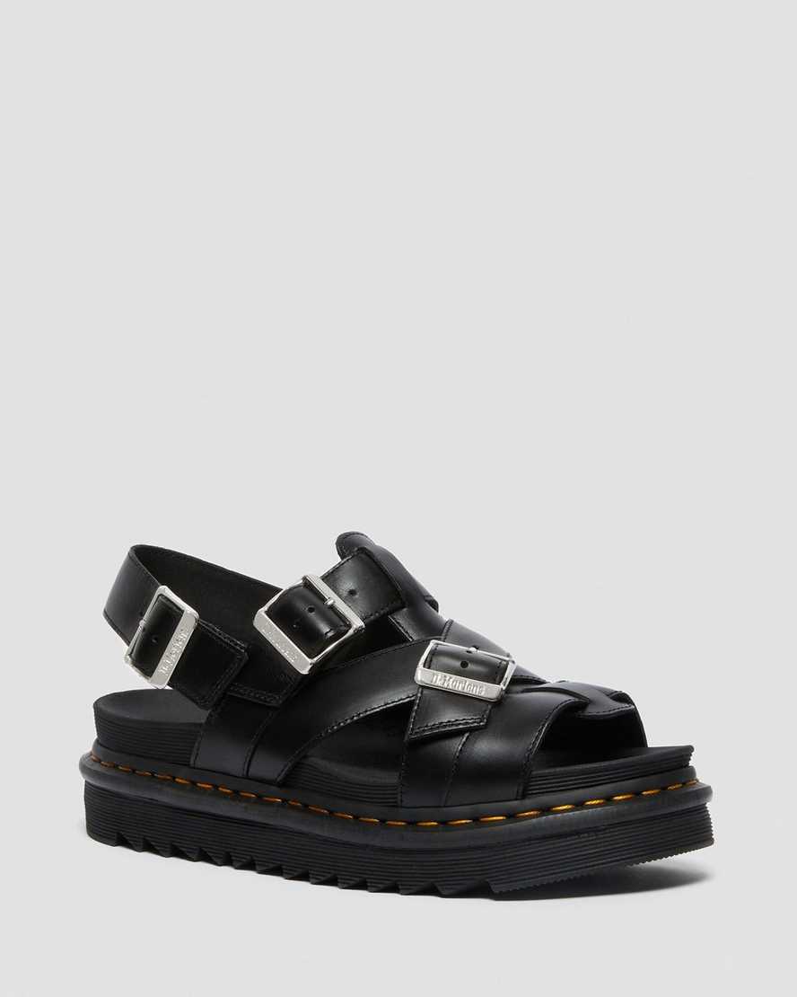 svarta dr martens terry ii damsandaler med rem