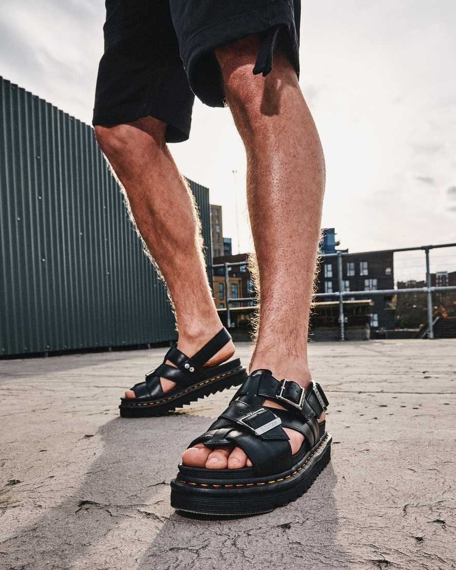 svarta dr martens terry ii damsandaler med rem