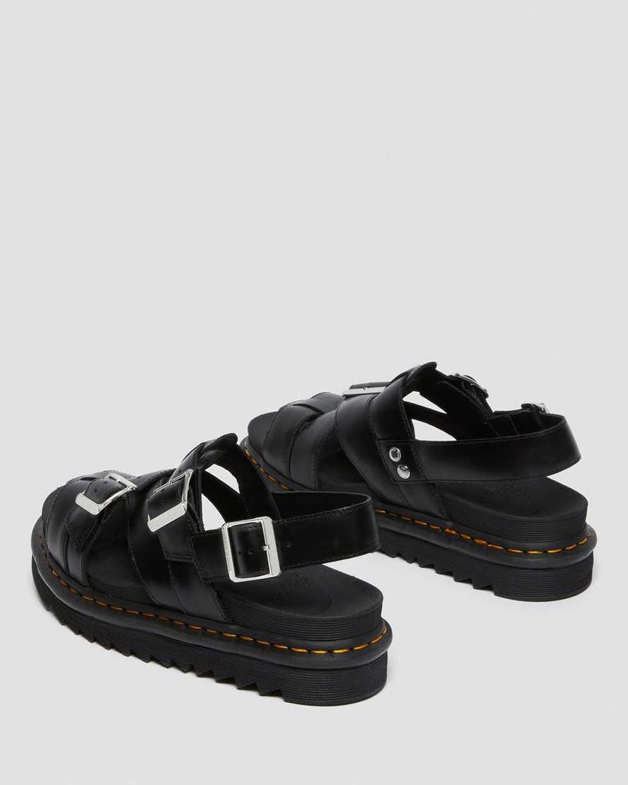 svarta dr martens terry ii damsandaler med rem
