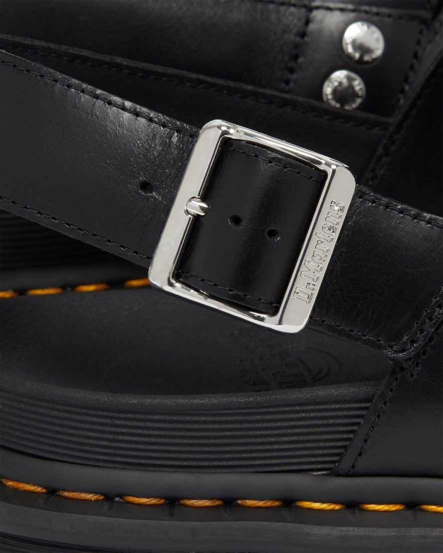 svarta dr martens terry ii damsandaler med rem