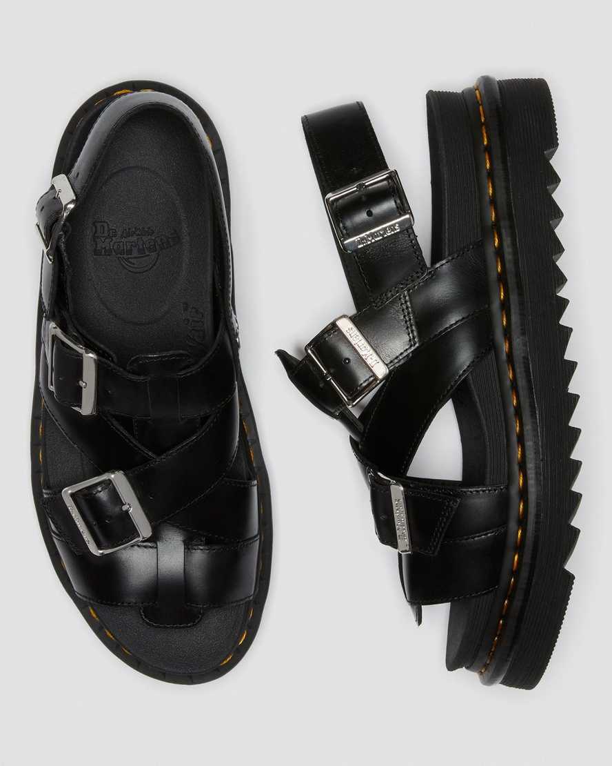 svarta dr martens terry ii damsandaler med rem