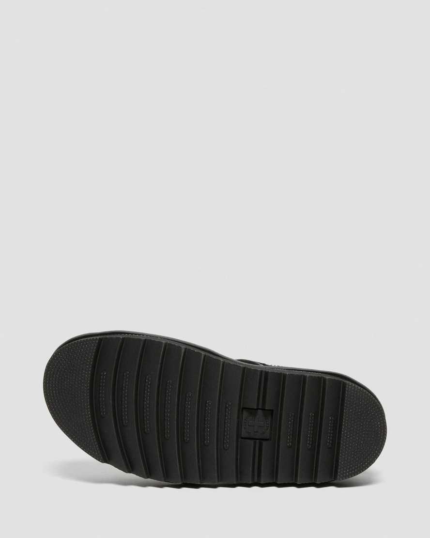 svarta dr martens voss patent damsandaler med rem