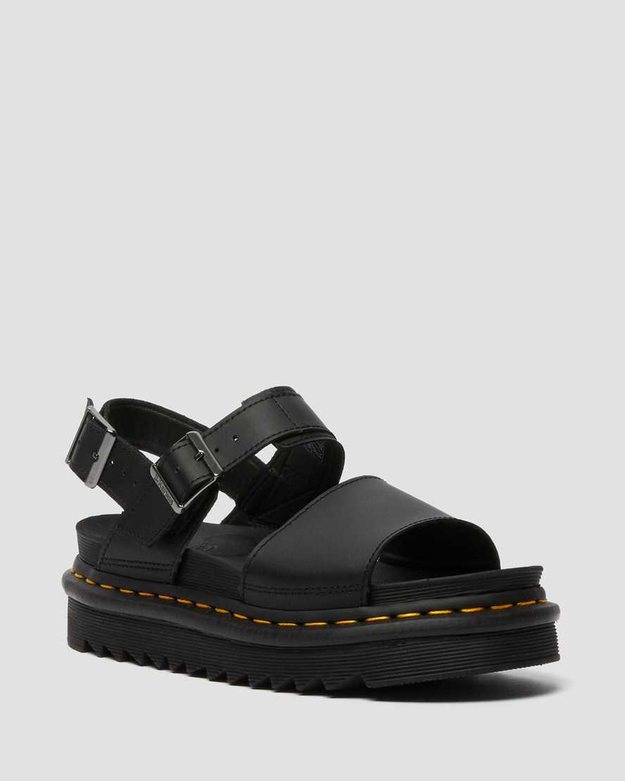 svarta dr martens voss damsandaler med rem
