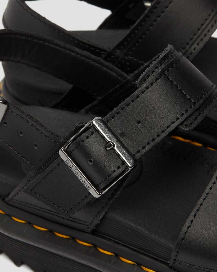 svarta dr martens voss damsandaler med rem