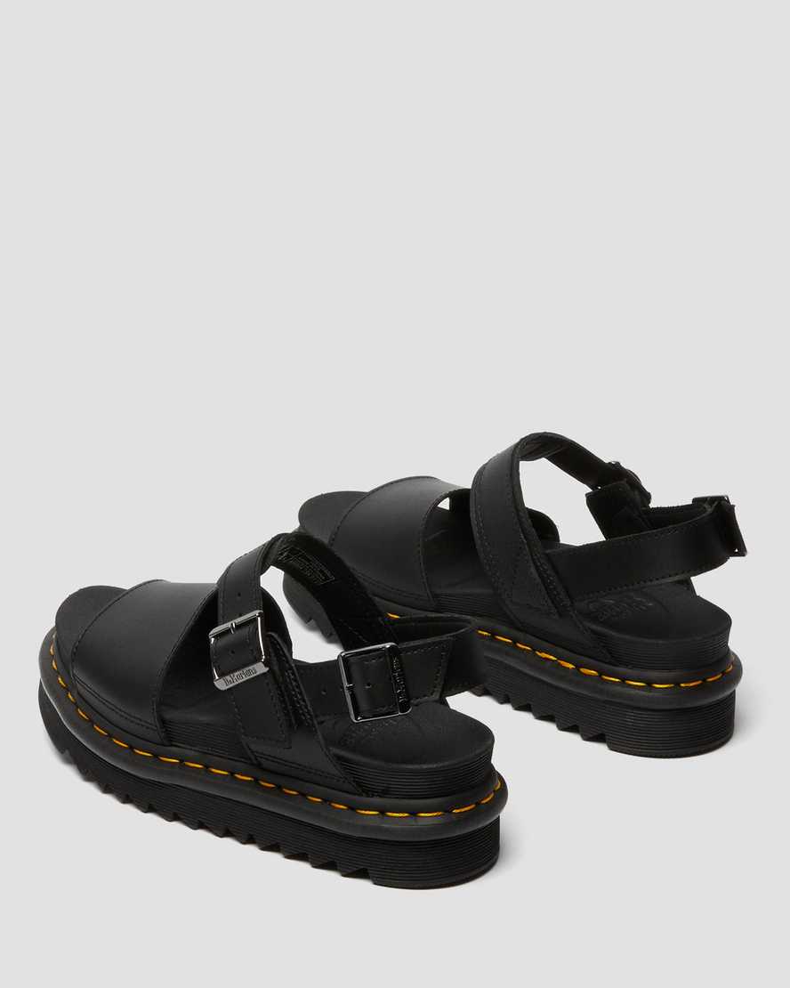 svarta dr martens voss damsandaler med rem