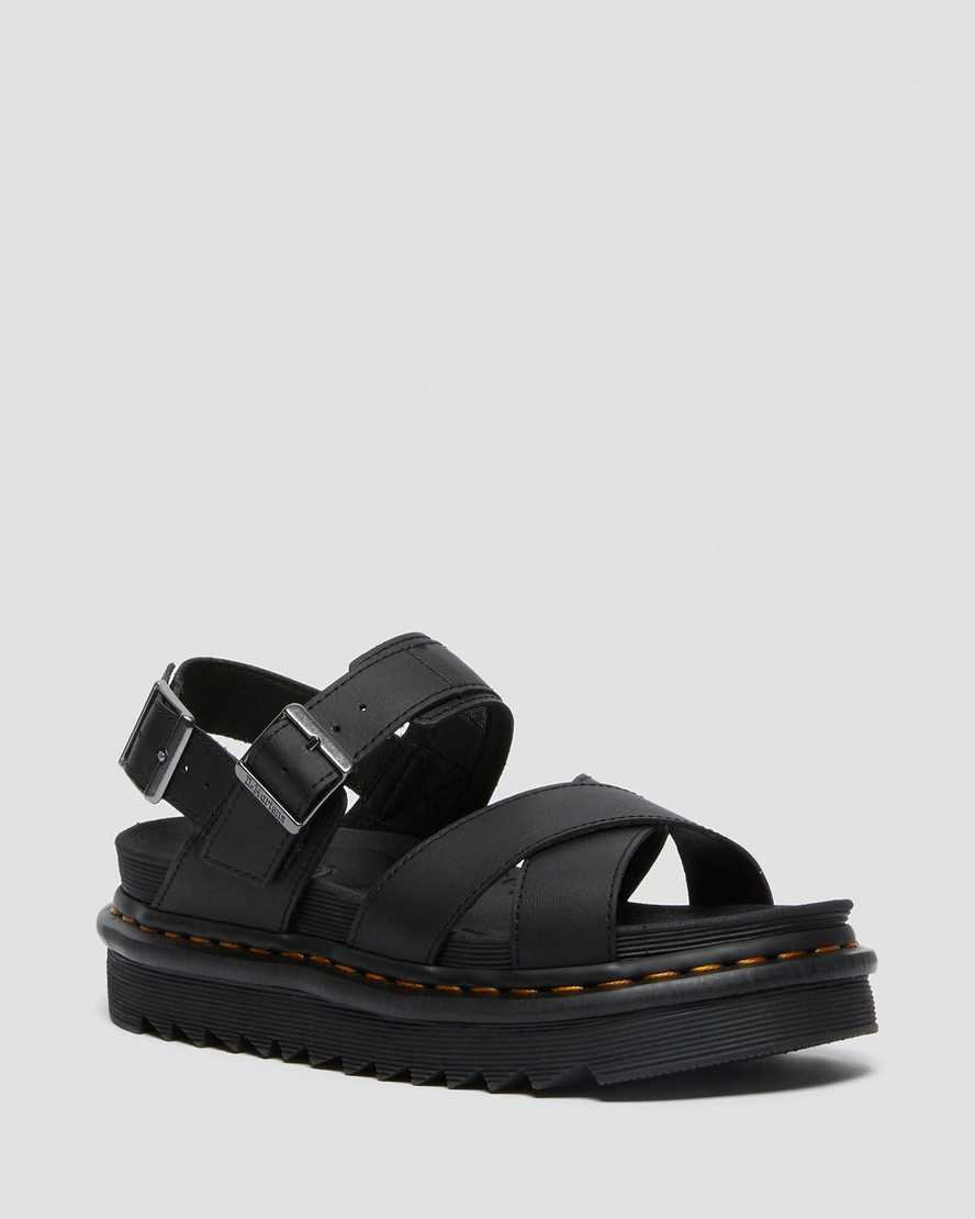 svarta dr martens voss ii damsandaler med rem