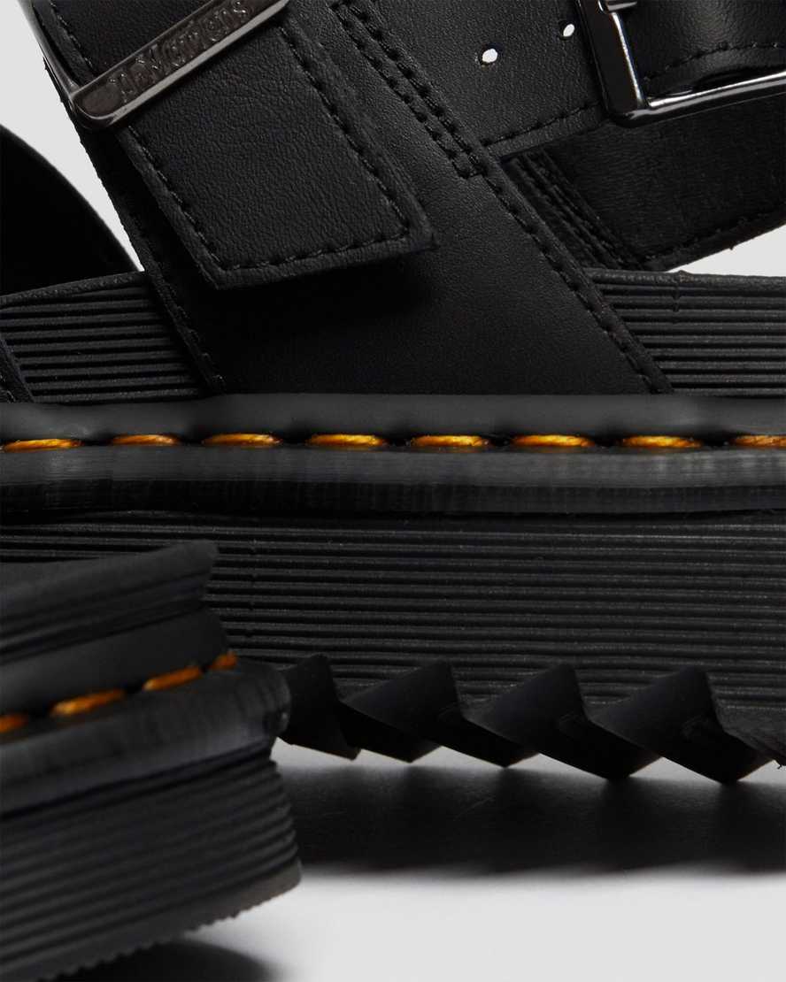svarta dr martens voss ii damsandaler med rem