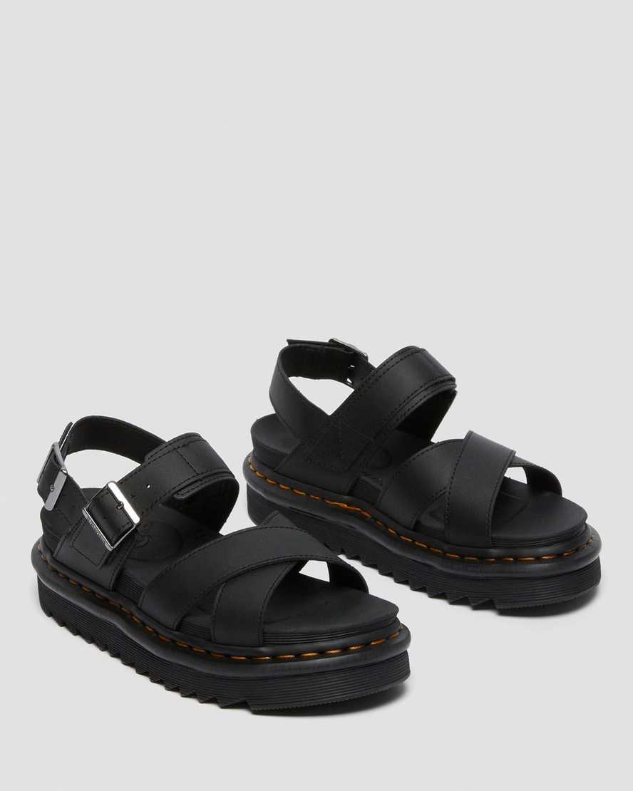 svarta dr martens voss ii damsandaler med rem