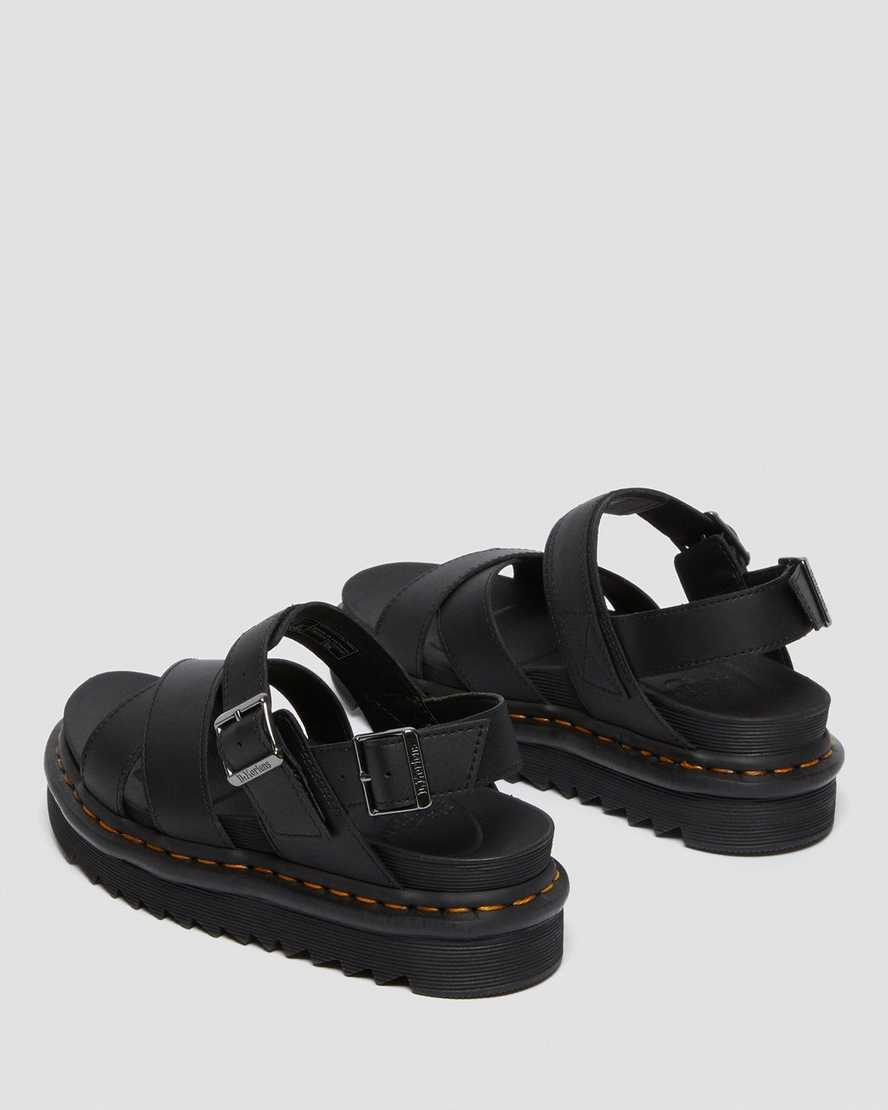 svarta dr martens voss ii damsandaler med rem