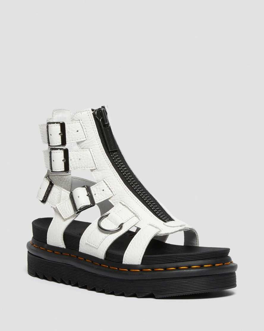 vita dr martens olson dragkedja dam sandaler med rem