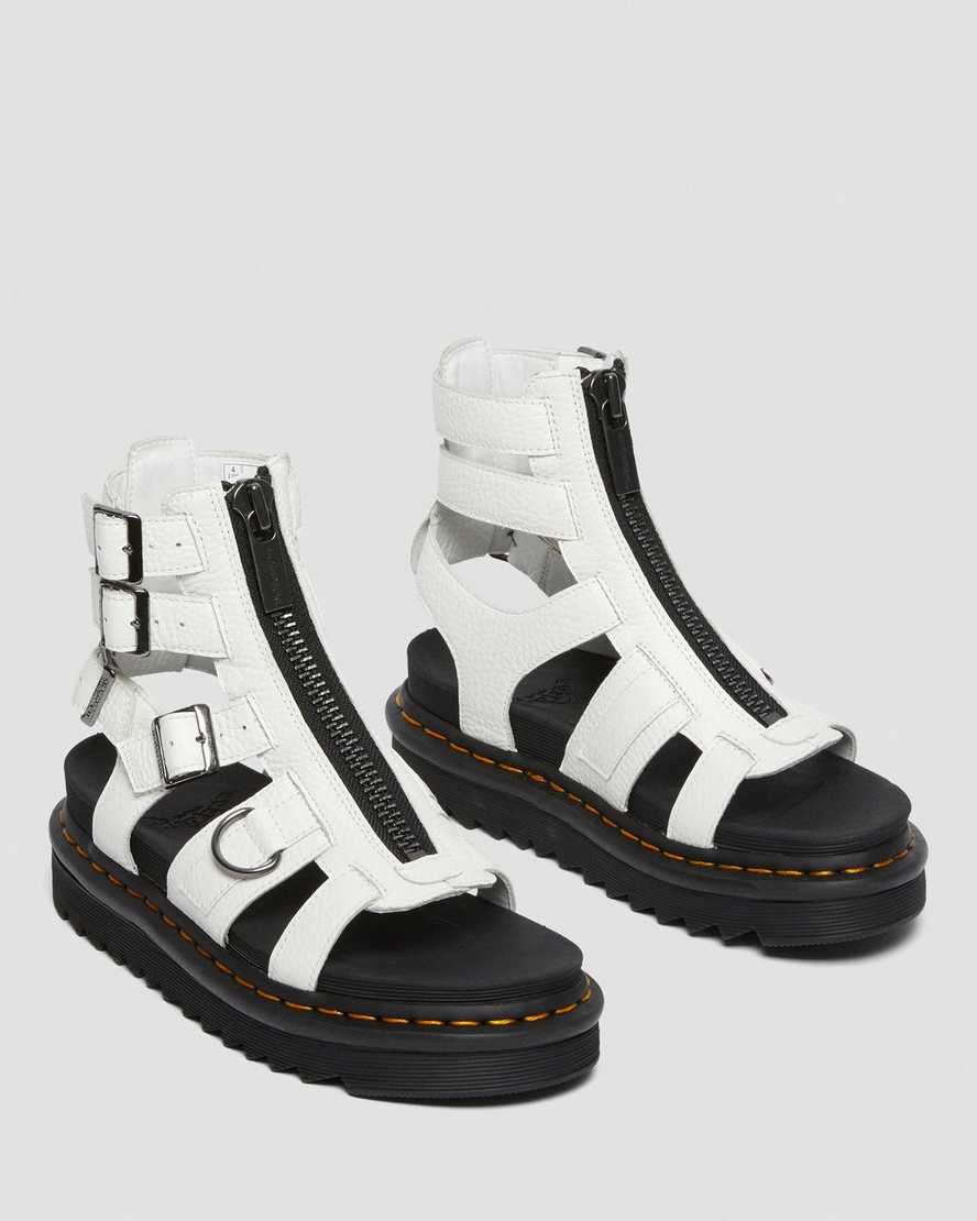 vita dr martens olson dragkedja dam sandaler med rem