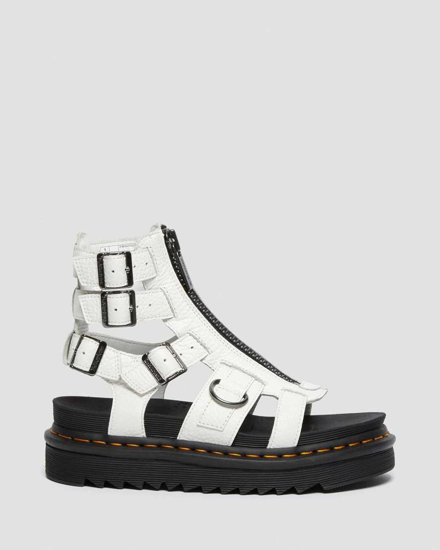 vita dr martens olson dragkedja dam sandaler med rem