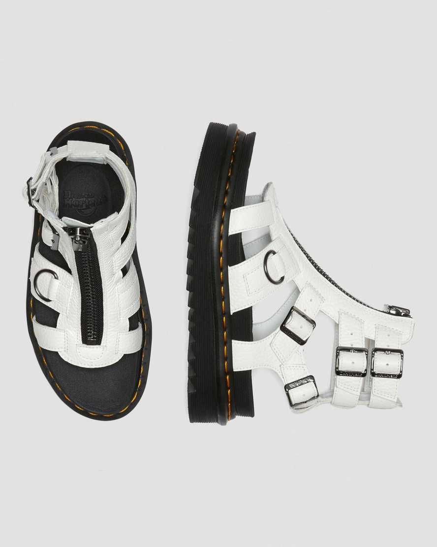 vita dr martens olson dragkedja dam sandaler med rem