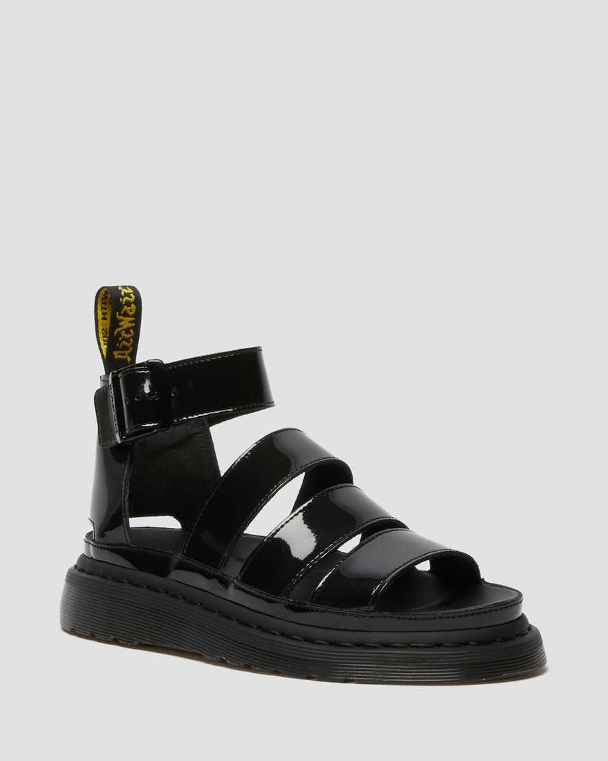 svarta dr martens clarissa ii patent damsandaler med rem