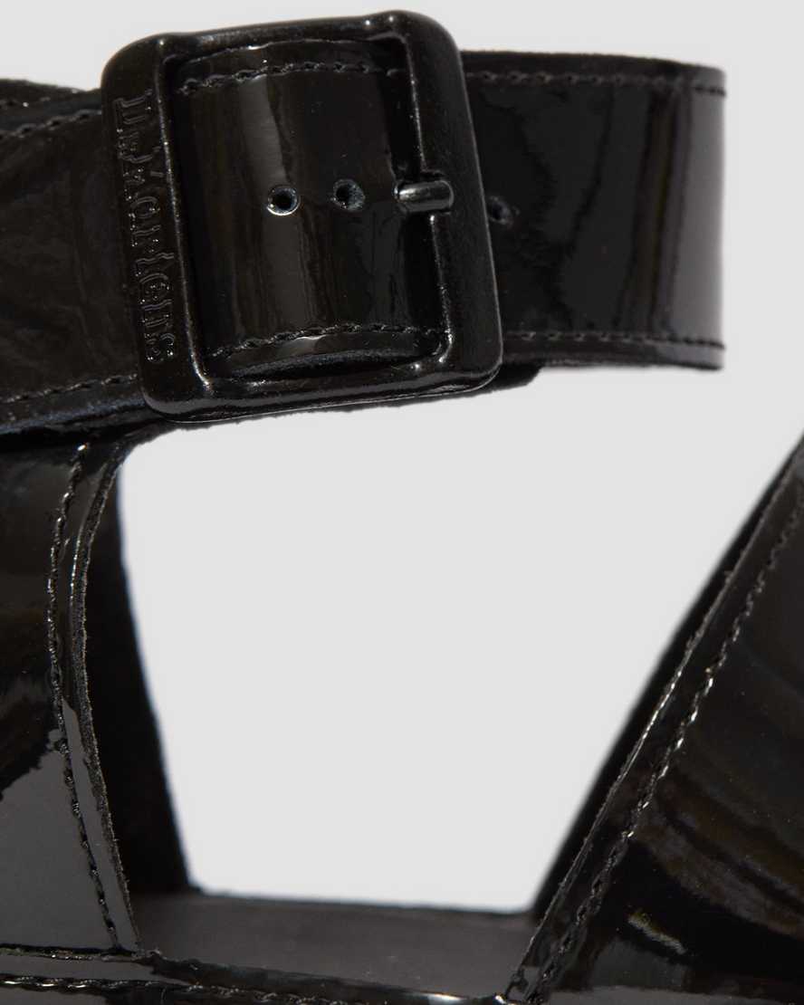 svarta dr martens clarissa ii patent damsandaler med rem