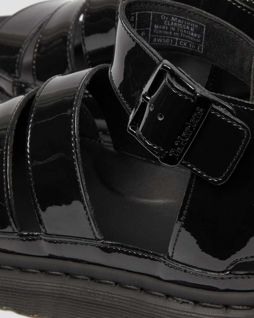 svarta dr martens clarissa ii patent damsandaler med rem
