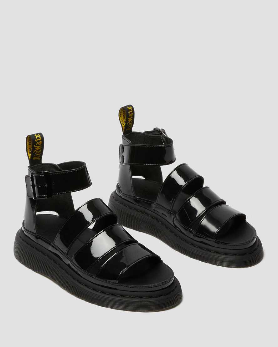 svarta dr martens clarissa ii patent damsandaler med rem