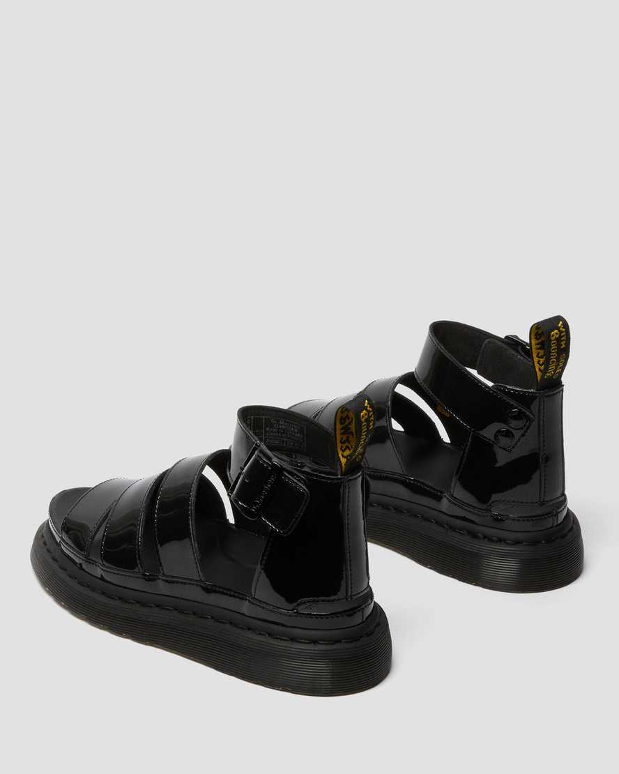 svarta dr martens clarissa ii patent damsandaler med rem