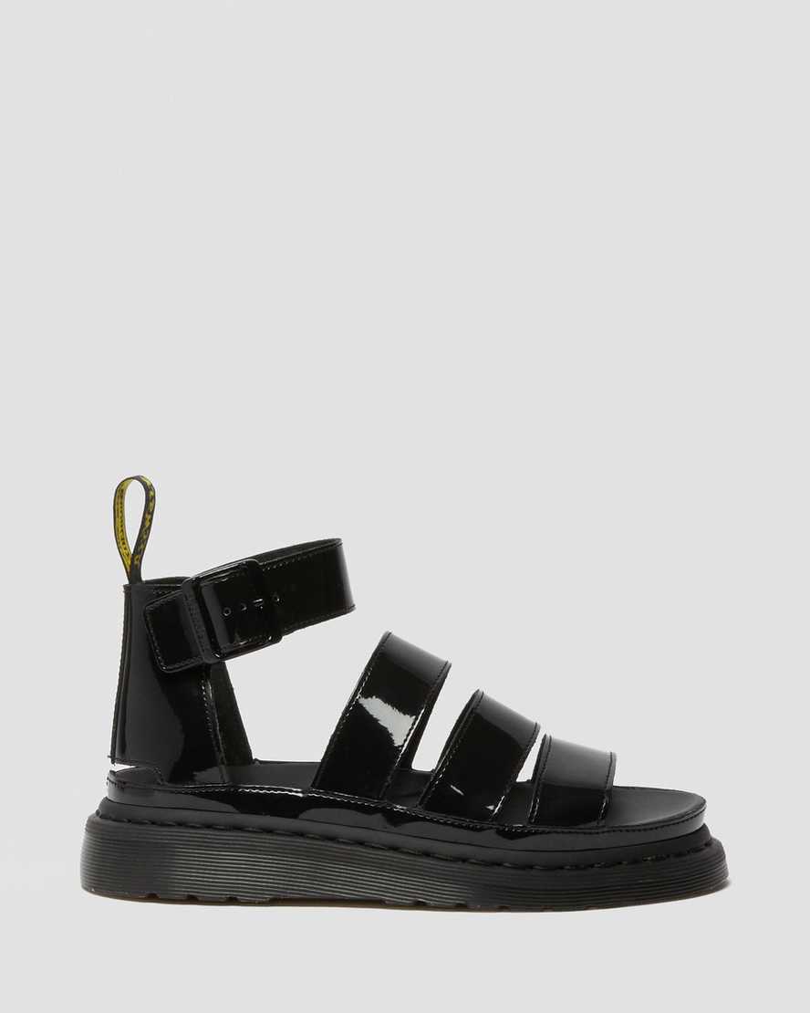 svarta dr martens clarissa ii patent damsandaler med rem